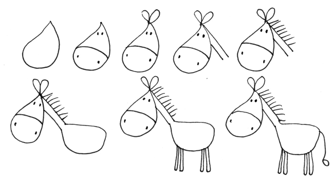 馬の手描き方法